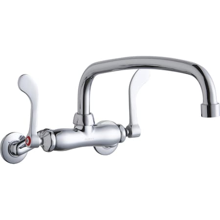 Elkay Elkay 3-8" Centers WFaucet 12" Arc Tube Spt 4" Wsbld Hdls 2in Inlet LK945AT12T4T